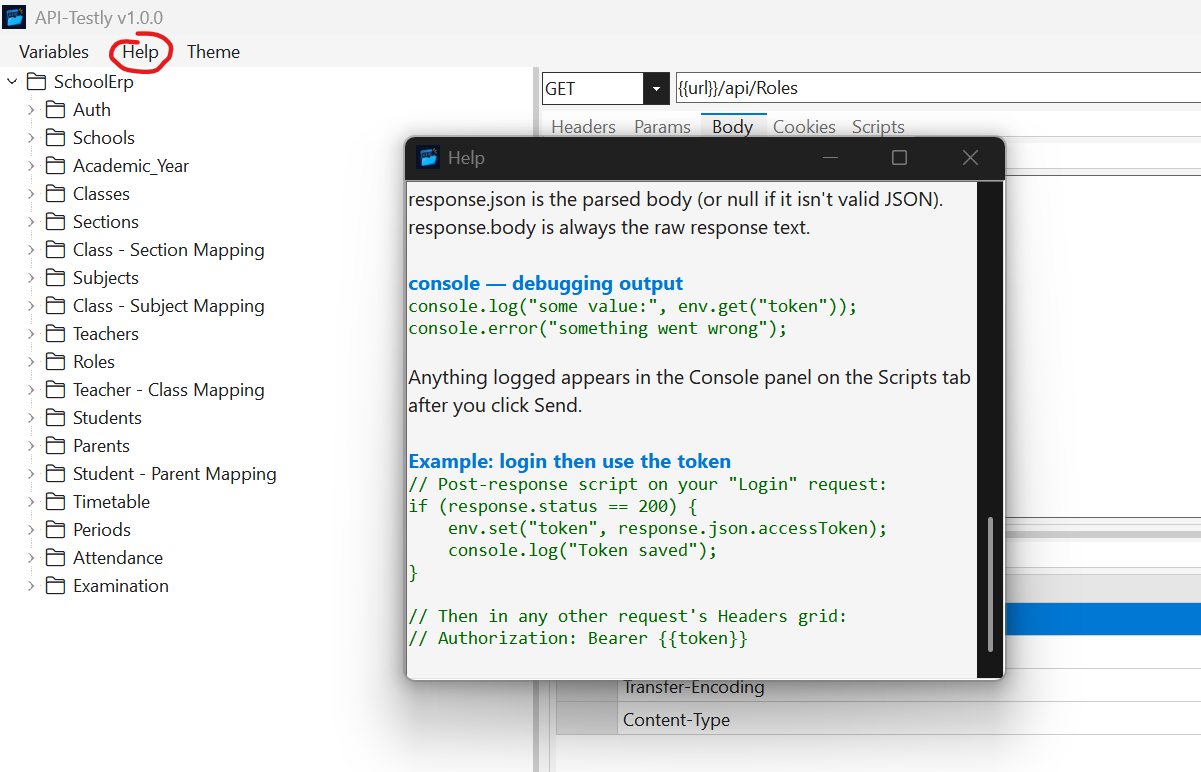Built-in scripting guide